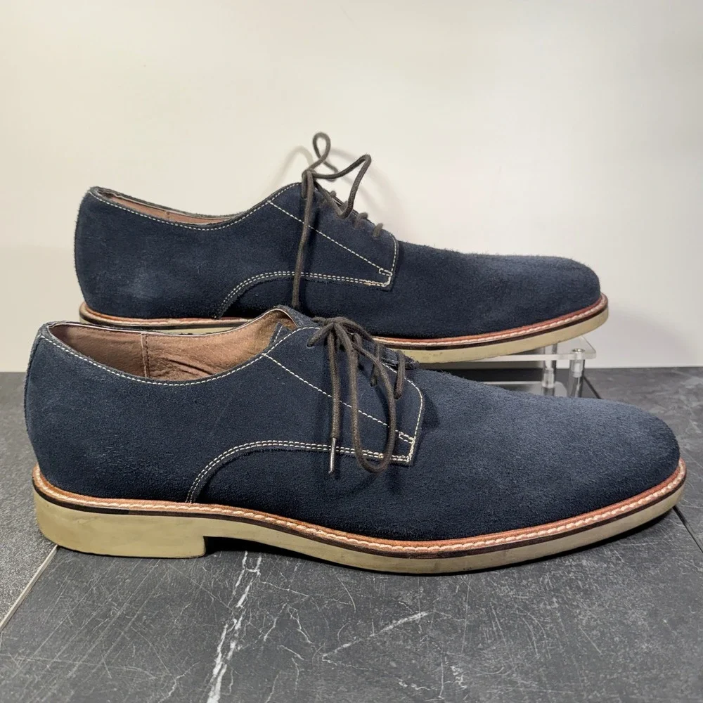 Mens Banana Republic Shoes | Size 11.5 | Navy Blue Suede Derby Dress‎ Shoes